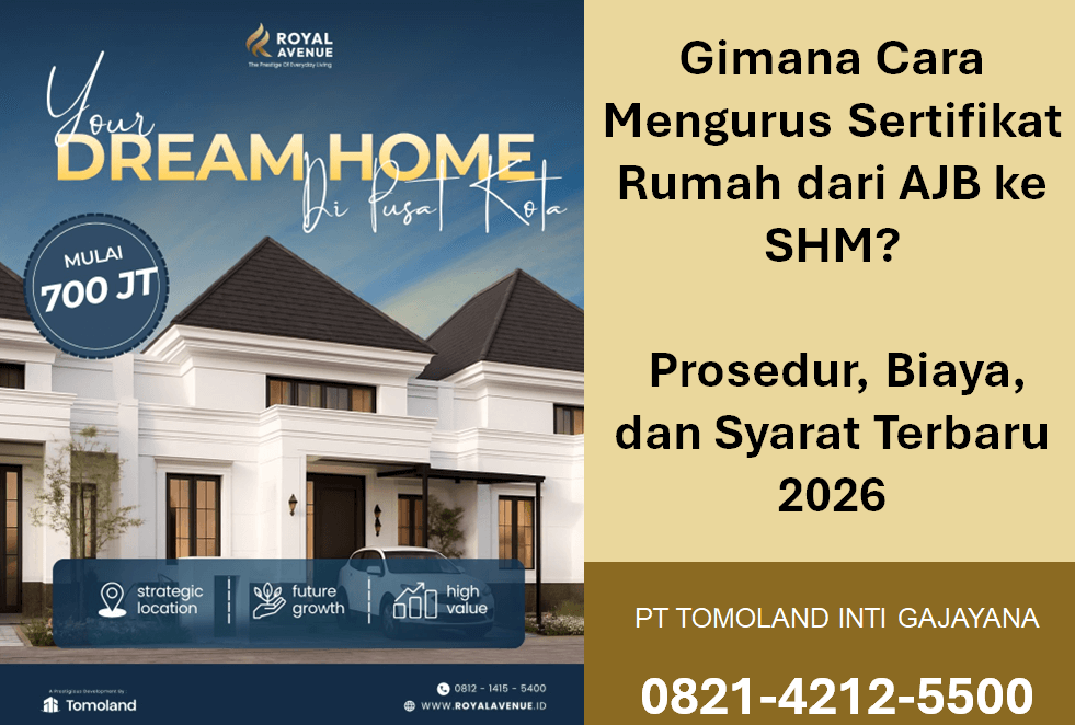 Gimana Cara Mengurus Sertifikat Rumah dari AJB ke SHM? Prosedur, Biaya, dan Syarat Terbaru 2026.
