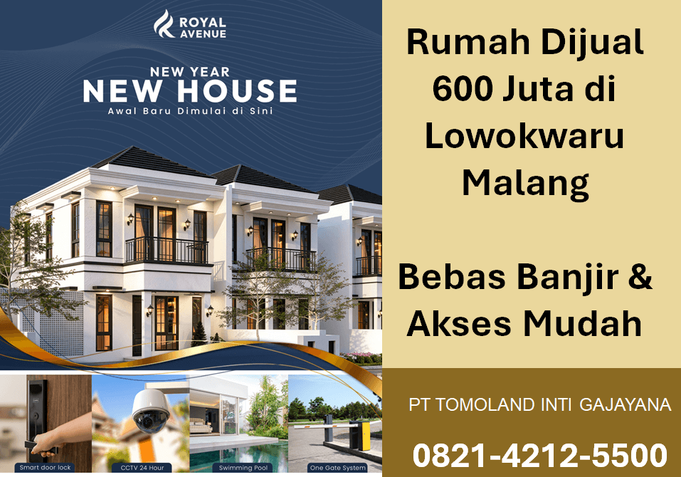 Rumah Dijual 600 Juta di Lowokwaru Malang, Bebas Banjir & Akses Mudah
