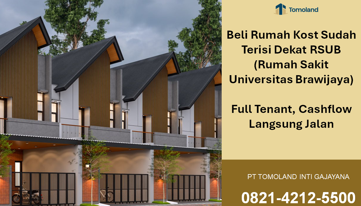 Beli Rumah Kost Sudah Terisi Dekat RS Pendidikan Universitas Brawijaya: Investasi Pasif Income Terbaik di Malang