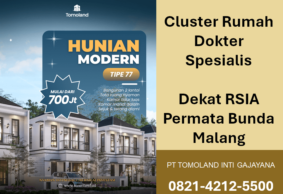 Cluster Rumah Dokter Spesialis Dekat RSIA Permata Bunda Malang: Hunian Eksklusif Profesional Medis