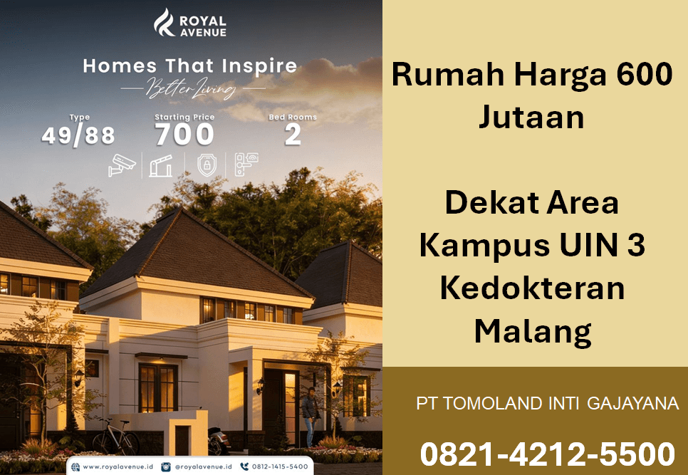 Rumah Harga 600 Jutaan Dekat Area Kampus UIN 3 Kedokteran Malang Pilihan Investasi Terbaik