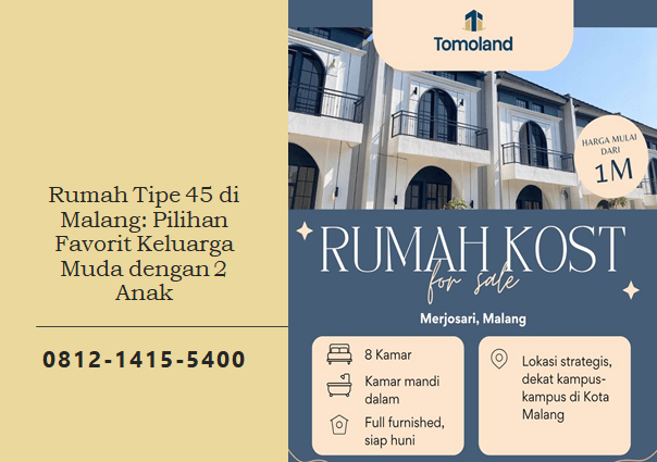 Rumah Tipe 45 di Malang: Pilihan Favorit Keluarga Muda dengan 2 Anak