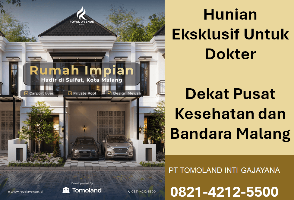 Hunian Eksklusif Untuk Dokter Dekat Pusat Kesehatan dan Bandara Malang
