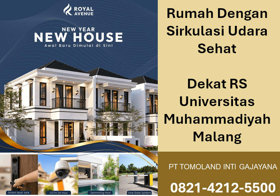 Rumah Dengan Sirkulasi Udara Sehat Dekat RS Universitas Muhammadiyah Malang: Solusi Hunian Modern