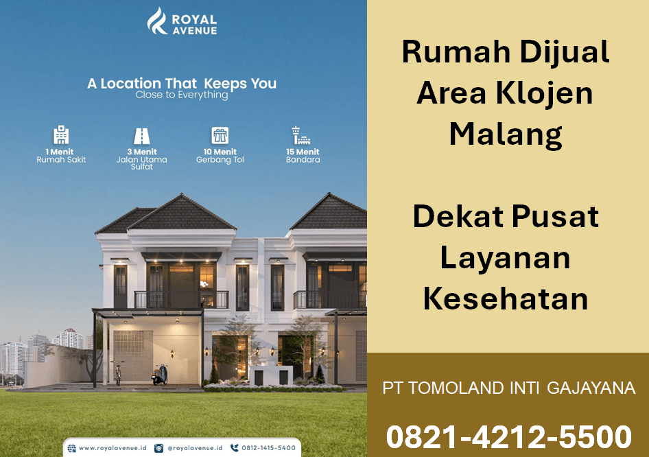 Rumah Dijual Area Klojen Malang Dekat Pusat Layanan Kesehatan: Investasi Strategis di Jantung Kota