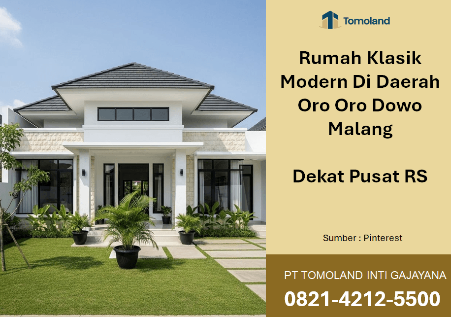 Rumah Klasik Modern Di Daerah Oro Oro Dowo Malang Dekat Pusat RS: Investasi Properti Eksklusif