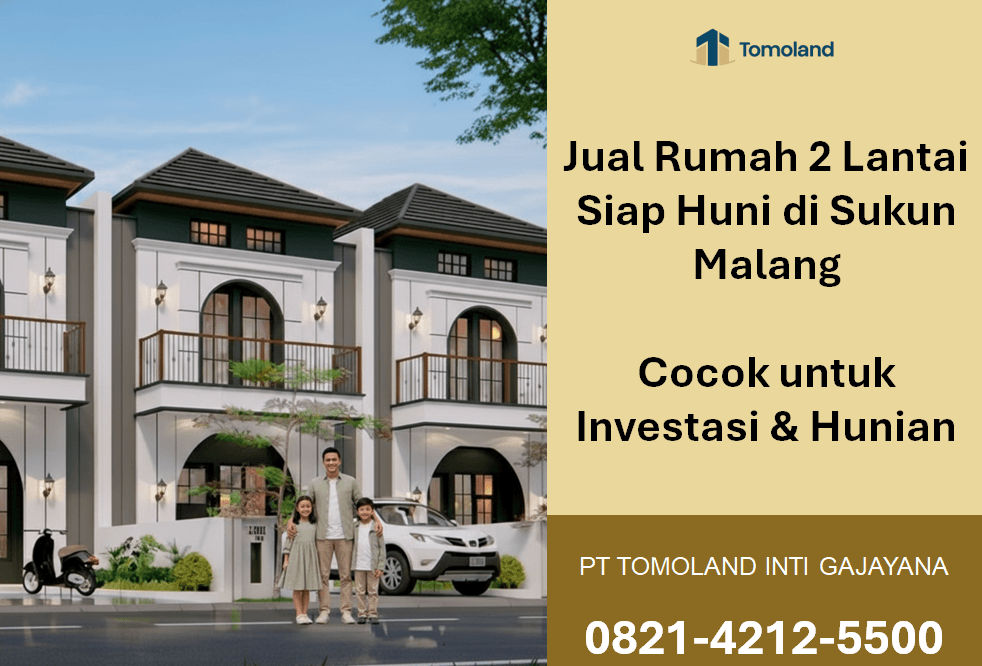 Rumah 2 Lantai Siap Huni di Sukun Malang dengan Tata Ruang Optimal