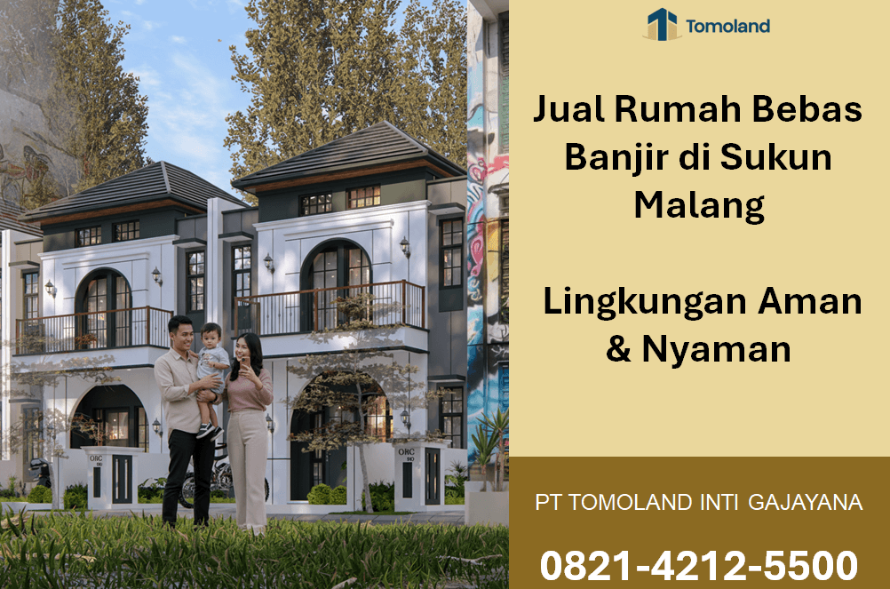 Rumah Bebas Banjir di Sukun Malang Dekat Tempat Belanja, Investasi Aman dan Nyaman | Grand Avenue Tomoland