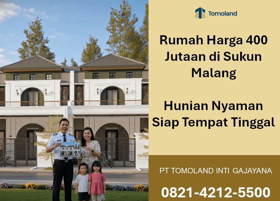 Rumah Siap Huni Harga 400 Jutaan di Sukun Malang, Solusi Hunian Praktis | Grand Avenue Tomoland