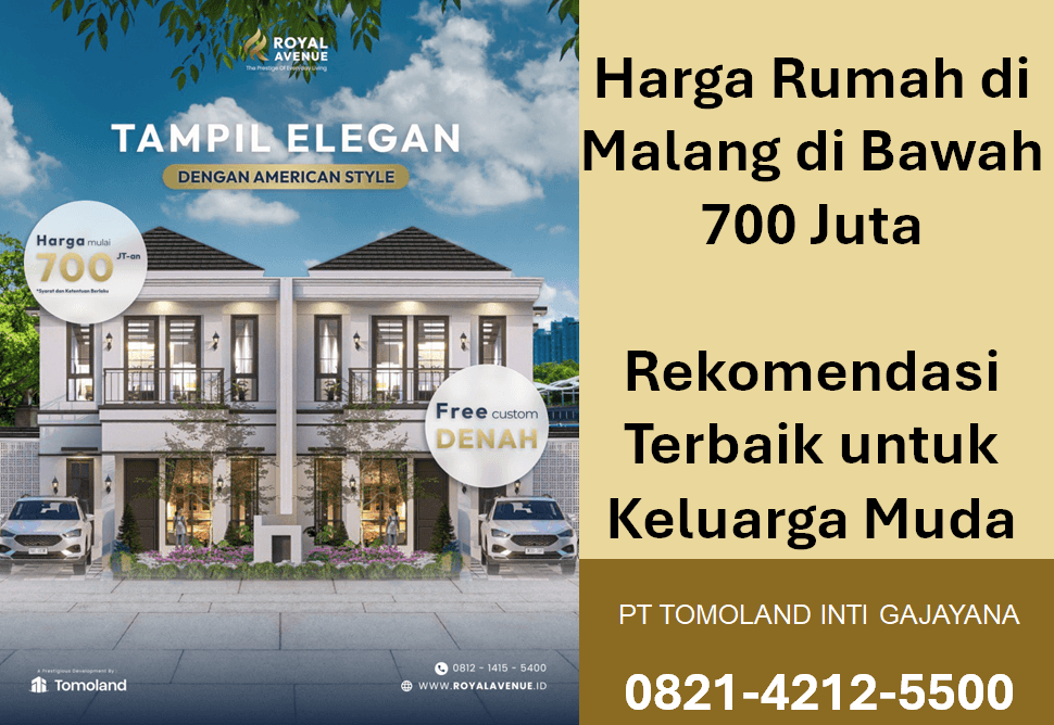 Harga Rumah Di Malang Dibawah 700 Juta Pilihan Terbaik Untuk Investasi Properti | Grand Avenue Tomoland
