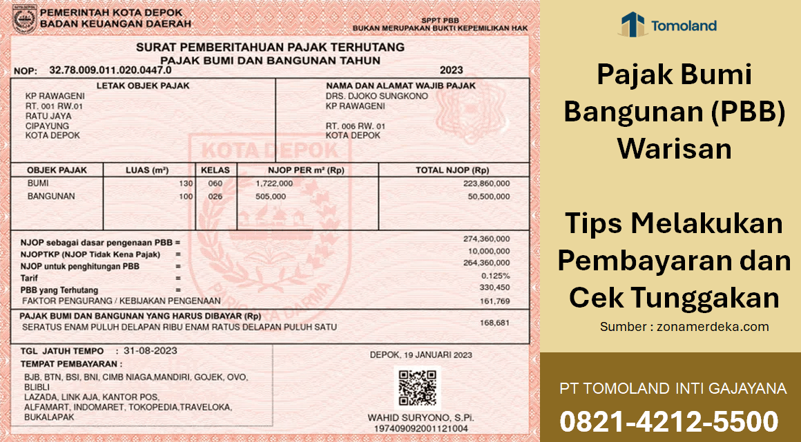Pajak Bumi Bangunan (PBB) Warisan: Tips Melakukan Pembayaran dan Cek Tunggakan