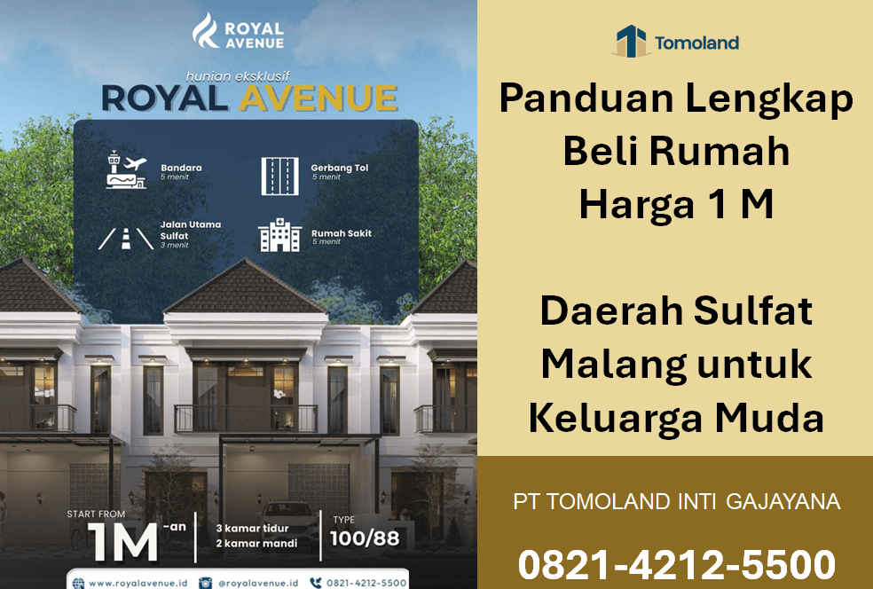 Tips Beli Rumah Harga 1 M di Sulfat Malang untuk Investasi Persiapan Pensiun | Royal Avenue by Tomoland