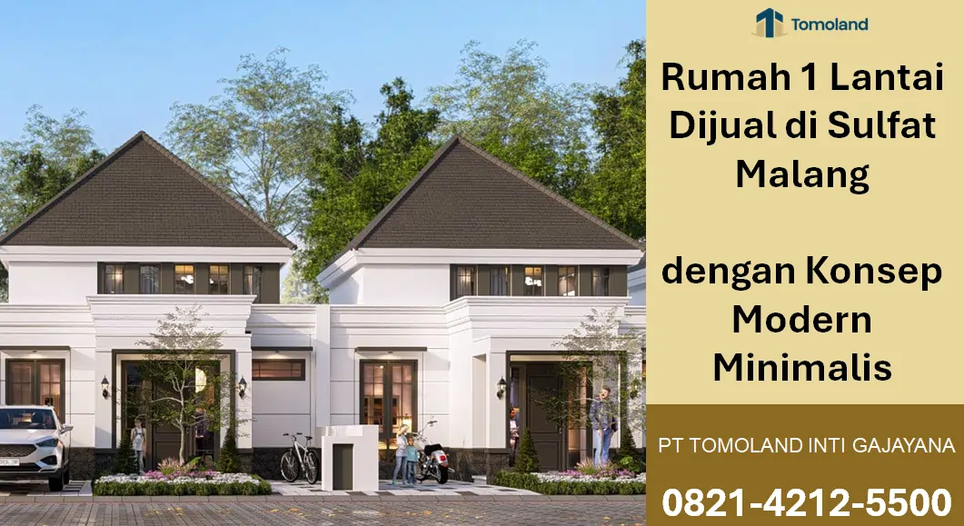 Rumah 1 Lantai Dijual di Sulfat Malang dengan Konsep Modern Minimalis | Royal Avenue by Tomoland