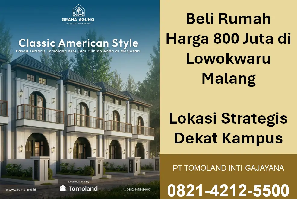 Jual Rumah Harga 800 Juta di Lowokwaru Malang, Lokasi Premium Dekat Kampus UB