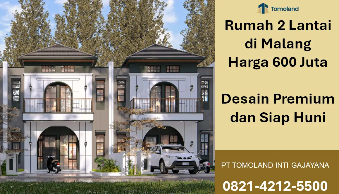 Rumah 2 Lantai di Malang Harga 600 Juta, Lokasi Strategis Dekat Kampus UB | Grand Avenue by Tomoland