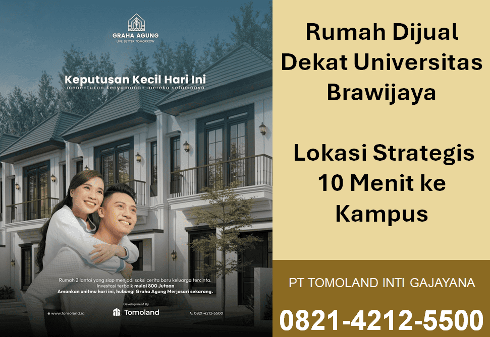 Rumah Dijual di Malang dekat Universitas Brawijaya, Lokasi Strategis untuk Hunian & Investasi
